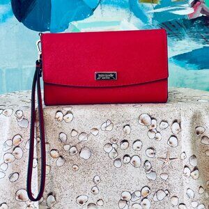 Kate Spade Raspberry Red Leather Wristlet Wallet – Night-Out Essential